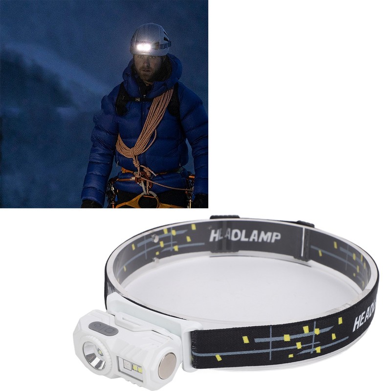 Bright LED Rechargeable Headlight USB Charging Sensing Hiking Head Lamp