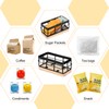 Blulu Sugar Packet Basket Iron Sugar Organizer with Wooden Base