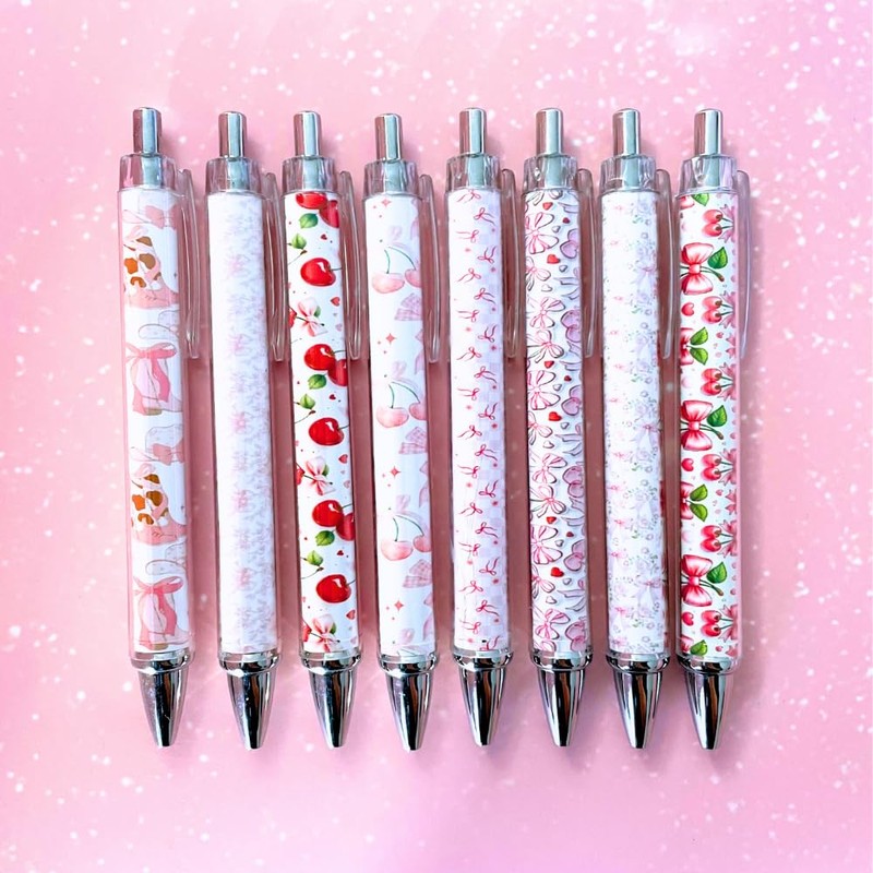 Coquette Pens 8PC Set Pink Stationery Office Supplies School Supply