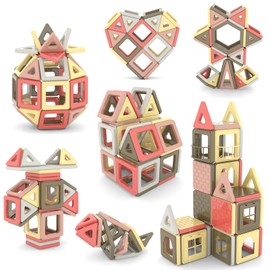 AMYCOOL Magnetic Blocks, 60 Pieces, Magnetic Toys, Exclusive Colorway, Girls Blocks, Toy Refill Pack, Sold Separately, Additional Trial Pack, Educational Toys, Cute, 3D Puzzle, Kids, Boys, Elementary
