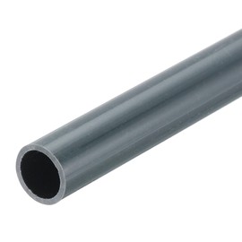 sourcing map PVC Rigid Tube Round Pipe Tubing Hardware Tubing 8mm ID 10mm OD 8" Length Dark Grey High Impact for Water Pipe, Crafts