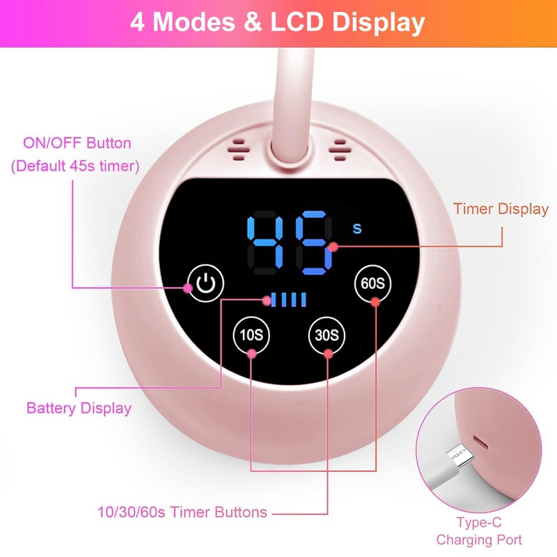 Mini UV Lamp for Nails, 12 LED Beads Mini Nail