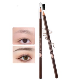 Gevlonecirly Eyebrow Ultra Fine Point Eyebrow Ink Eyebrow Pencil Brush, 6 Colors, Anti-Falling, Natural Look, Resistant to Water, Sweat and Sebum, Integrated Eyebrow Brush with Protective Cover (02