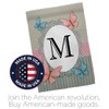 Breeze Decor M Initial Garden Flag Set Wood Dowel Monogram