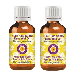 Deve Herbes Pure Palo Santo Essential Oil (Bursera graveolens) Steam Distilled (Pack of Two) 100ml X 2 (6.76 oz)
