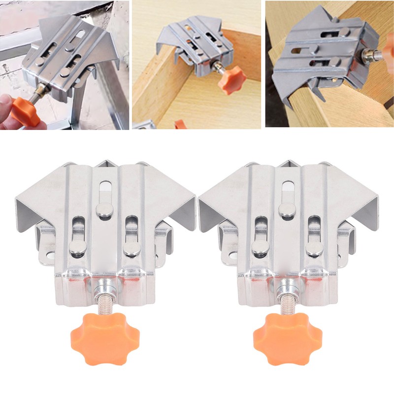 2Pcs Right Angle Clip Stainless Steel Mouth Closed 90 Degree