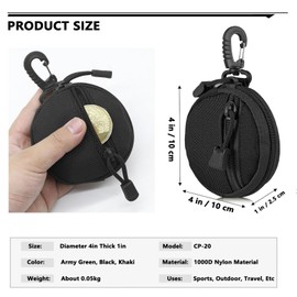 ZACAGO Coin Pouch for Men Tactical Belt Pouch Key Pouch Backpack Accessories Tactical Vest Attachments Small Molle Pouch EDC Wallet Travel Pill Container Portable (Black 2 Pack)