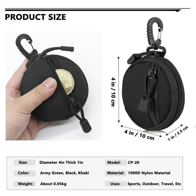 ZACAGO Coin Pouch for Men Tactical Belt Pouch Key Pouch