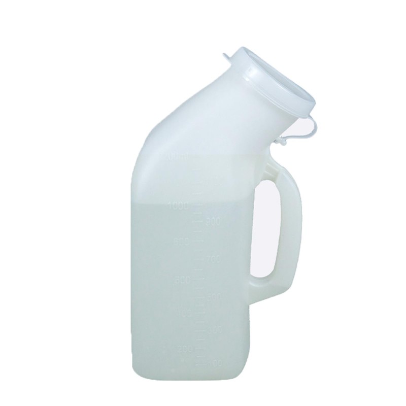 Men's Portable Urinal with Lid 1200ml Plastic Urine Bottle for