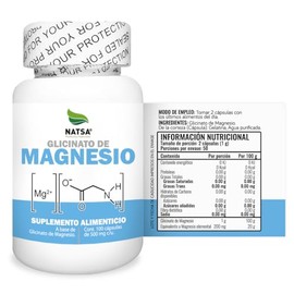 NATSA Glicinato de Magnesio 100 cápsulas, calidad Premium