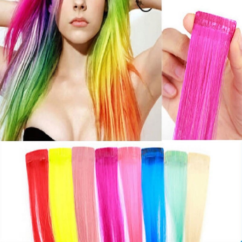 Clip-In Hair Extension Highlights Streaks x 2 (assorted colours)