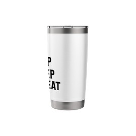 Eat Camp Sleep Repeat Simple Basic Tent Camping Icons Stainless Steel Insulated Tumbler
