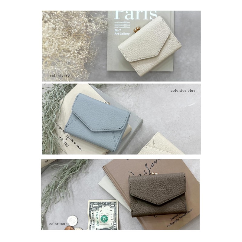 Compact Mini Wallet, Genuine Leather, Small Folding Wallet, Trifold Wallet,