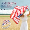 American Flag Ring 925 Sterling Silver Patriotic Adjustable Thumb Rings