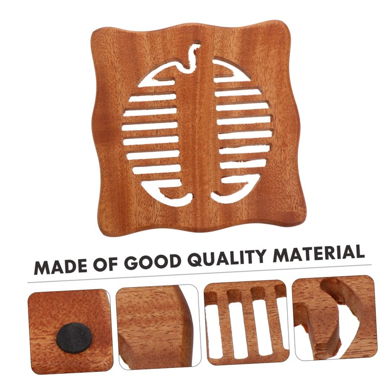 Zerodeko 1Pc Wooden Cup Mat Heat Insulation Coaster for Coffee