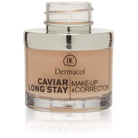 Dermacol 2-in-1 Long Stay Foundation & Concealer with Caviar - Long-Lasting, Hypoallergenic, Non-Oily Correction of Pigment Spots - Moisturising, Opaque, & Matte - Pale