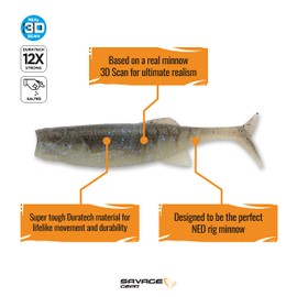 Ned Minnow 3" 5 pcs (Electric Shad) 3474 One Size