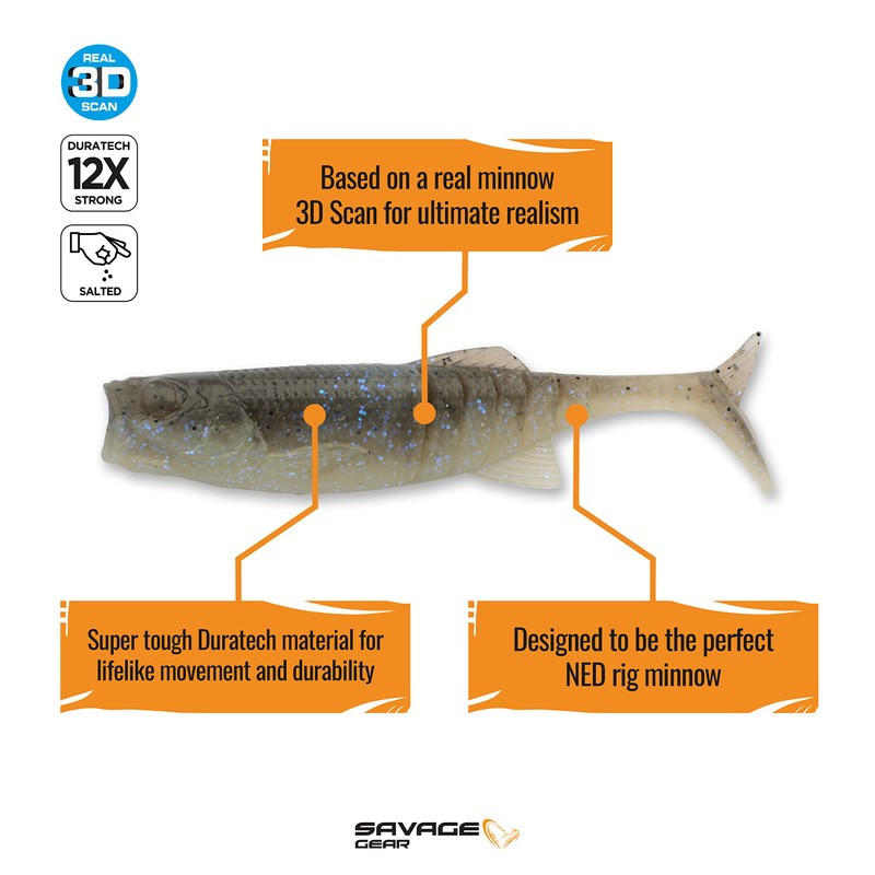 Ned Minnow 3" 5 pcs (Electric Shad) 3474 One Size