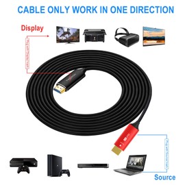 Twozoh 8K Fibre Optic HDMI Cable 15 m, High Speed HDMI 2.1 Optical Cable Supports 48Gbps 8K @ 60Hz, 4K @ 120Hz
