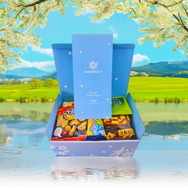 Sakura Box Japanese Candy & Snacks Okashi Share Pack, Premium Okashi & Dagashi Food, Ocha Green Tea Drink