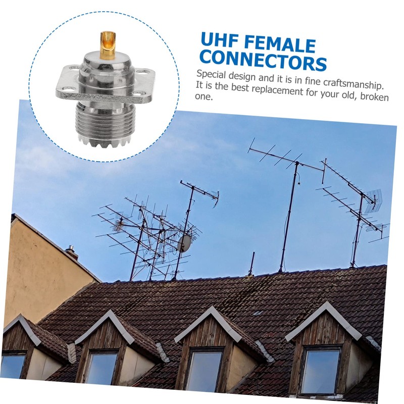 CIYODO 2pcs Uhf Coax Cable Connector Flange Adapter Female Coupler