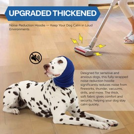 AOOLMOL Dog & Cat Calming Hoodie – Soft Double-Layer Ear and Neck Cover for Anxiety Relief & Noise Protection, Elastic Pet Head Wrap for Grooming, Bath, Drying & Fireworks