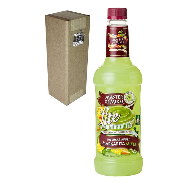 Master of Mixes Margarita Lite Drink Mix, Ready To Use, 1 Liter Bottle (33.8 Fl Oz), Individually Boxed