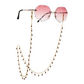 Dreamtimes Glasses Chain for Women Handmade Colourful Pearl Lanterns Glasses Strap Chain Glasses Necklace Mask Chain Eye Glasses Chains, purple