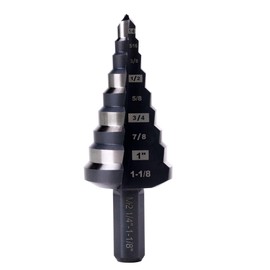 SHARPTOOL 1/4 to 1-1/8 Inches M2 HSS Step Drill Bit, Unibit for Cutting Stainless Steel, Metal, Wood & Plastic
