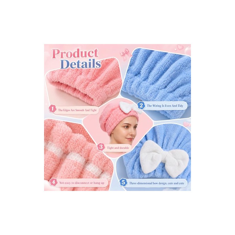 Gorro de microfibra para el cabello, suave y absorbente, de