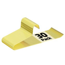 SPECILITE 30 Pack Open Ended Metal Gold Pants Hangers for Jeans, Slacks, Leggings, Towel, Scarf, Heavy Duty & Space-Saving