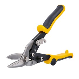 TOUGH MASTER Aviation Snips 10" 250mm Cr-V Steel Cutting Shears Perfect for Cutting Aluminum and Metal Sheets Heavy Duty Aviation Tin Snips with Non-Slip Wear-Resistant TPR Handle (Left Cut)