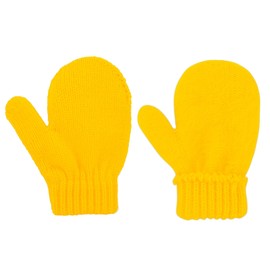 Toddler Mittens Kids Soft Knitted Gloves Warm Toddler Winter Gloves Thick Cold Protection Gloves for Baby Boys Girls Yellow