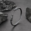 FaithHeart Nordic Viking Cuff Bangles, Punk Fenrir Wolf Head Bracelets