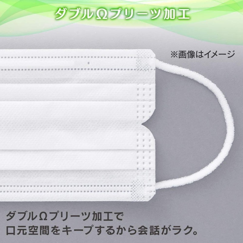 Iris Ohyama Mask Non-woven Pleated Mask, 120 Pieces, Regular Size,