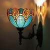 HWDFEI Tiffany Sconce Lamp Stained Glass Wall Lamp,8X10.5X11 Inch Plug