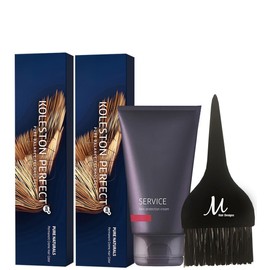 Koleston Perfect 8/0 Light Blonde/Natural Permanent Hair Color (Pack of 2), Service Preguard Cream 2.53oz and Tint Brush – Professional Hair Dye Kit for Full Coverage and Scalp Protection