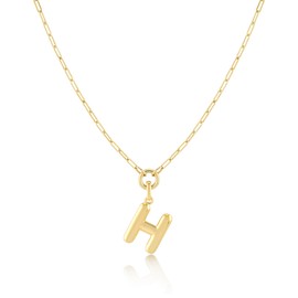Jewelry Atelier Gold-Filled Initial Necklace for Women – Layered Initial Necklace with A-Z Pendant – 14k Gold-Filled Paperclip Chain– Cute Layered Gold Choker – Gold Jewelry for Women, Gold, No