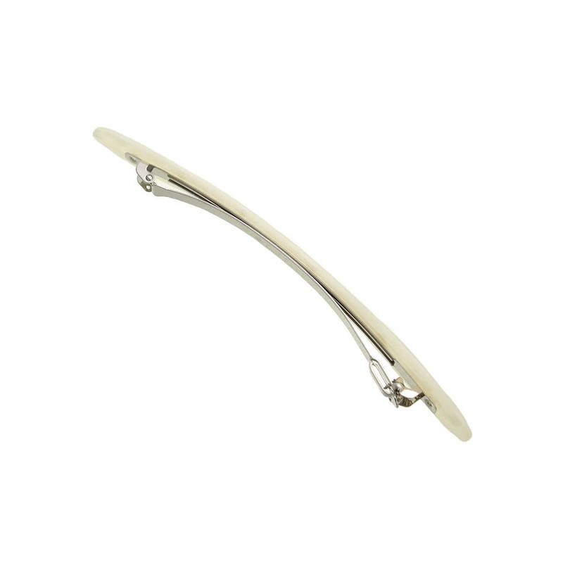 VINGTAINE H7560-IV- Barrette, Long, Thin, Marble Pattern, Tortoise Shell Style,