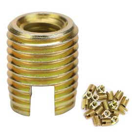 Hyuduo 20Pcs Self Tapping Threaded Insert 302 Carbon Steel Galvanized Slotted Type Screw Bushing Insert Screw Repairing Accessories for Thread Repair (Inner M6*1.0 Outer M10*1.5), Other Fasteners