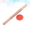 Hemoton Wooden Rolling Pin Cutter Non-Stick Textured Roller Stick for