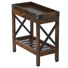 ZEXVIDA Narrow Side Table, Slim End Table,Sofa Side Table, End Table Nightstand for Bedroom, Living Room, Small Spaces