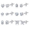 ASH'S CHOICE Women's 925 Silver Earrings, 6 Pairs of 925