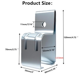 BIAXJUNY Barn Door Hardware, Heavy Duty Box Rail Hanger Bracket, Rail Mount Bracket for Exterior Door (Silver, 4Pack)