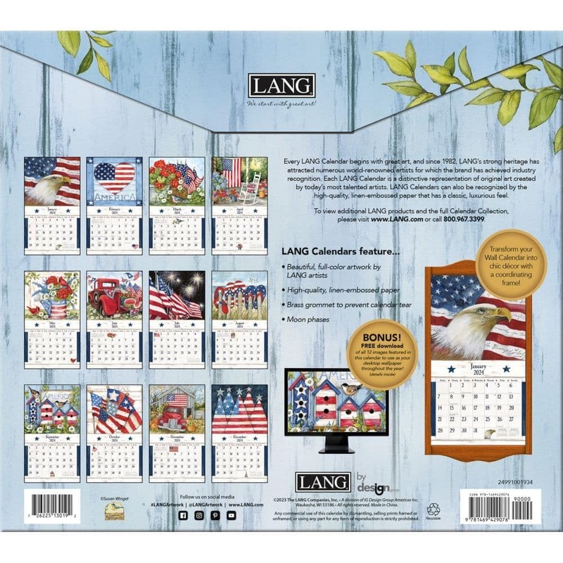 LANG Old Glory 2024 Wall Calendar (24991001934)