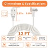 Zlierop 12 FT Clear Extension Cord, 3 Outlet Extension Cords