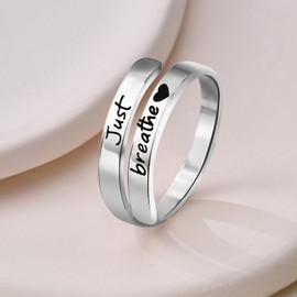 IENRGJ I Fcking Love You Ring For Women, Adjustable Stainless Steel Silver Promise, Hope Rings, Ring For Girlfriend/Wife Birthday Gifts Jewelry