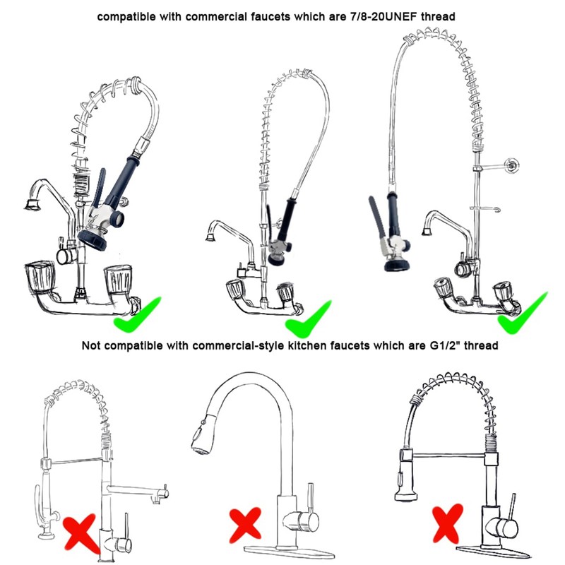 Achelous Pre Rinse Spray Commercial Sink Faucet Sprayer Dual Function,Spray