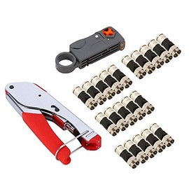 Stanz (TM) Coax Stripper, RG59, RG6, Compression Tool kit, 20 PCS PPC EX6 Compression CONNECTORS