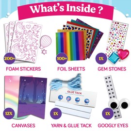 Funcils Foil Art Craft - Unicorn & Princess Sticker Activity Kit, Toddler Arts & Crafts for Kids, No Mess Kids Travel Toys, Games, Fun Birthday Gifts for Boys & Girls Ages 4, 5, 6, 7, 8, 9 Year Old